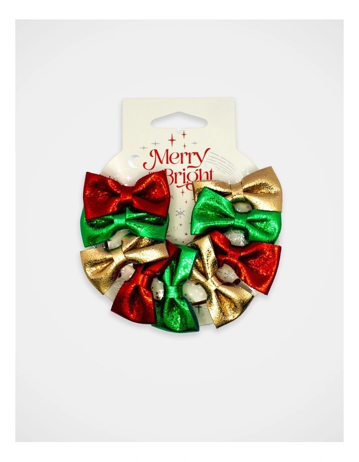 Christmas My Bow Wheel Clip 9 Pack in Multi image 2