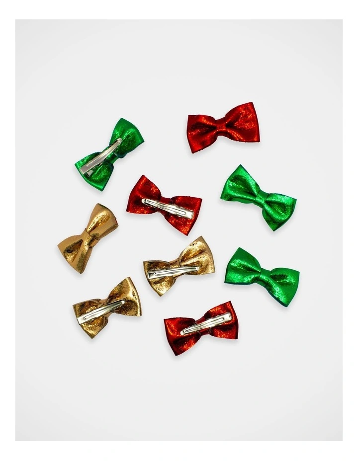 Christmas My Bow Wheel Clip 9 Pack in Multi image 3