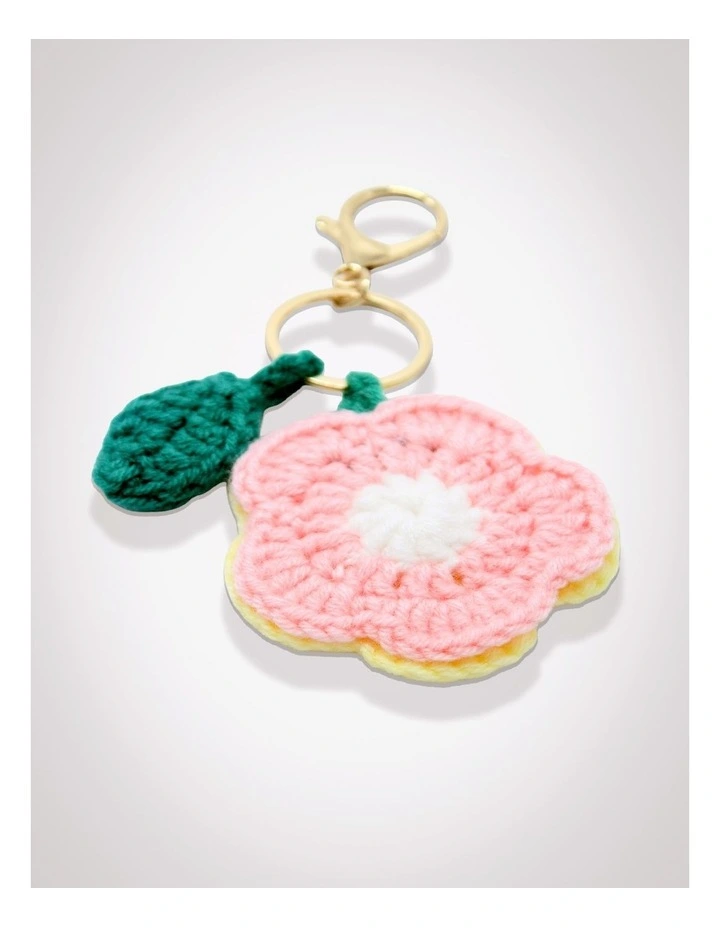Crochet Flower Reservable Keyring in Multi image 1