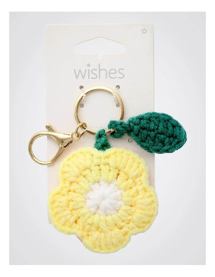 Crochet Flower Reservable Keyring in Multi image 3