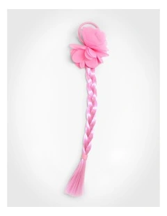 Flower Plait Hair Tie in Pink
