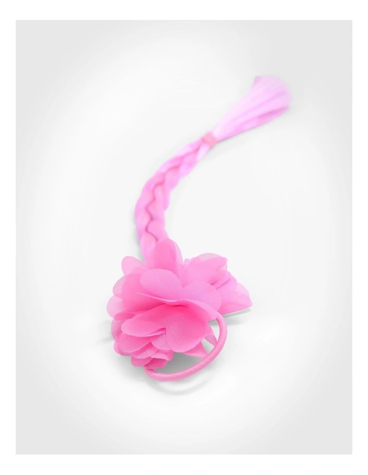 Flower Plait Hair Tie in Pink image 3