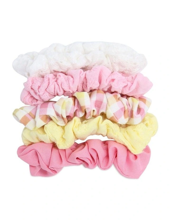 Brodarie Scrunchie 5 Pack in Multi image 1