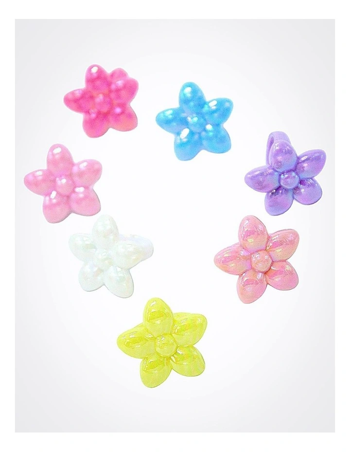 Flower Shaped Bangle and Ring 7 Pack in Multi image 3