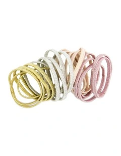 Glitter Elastic Hairties 20 Pack in Multi