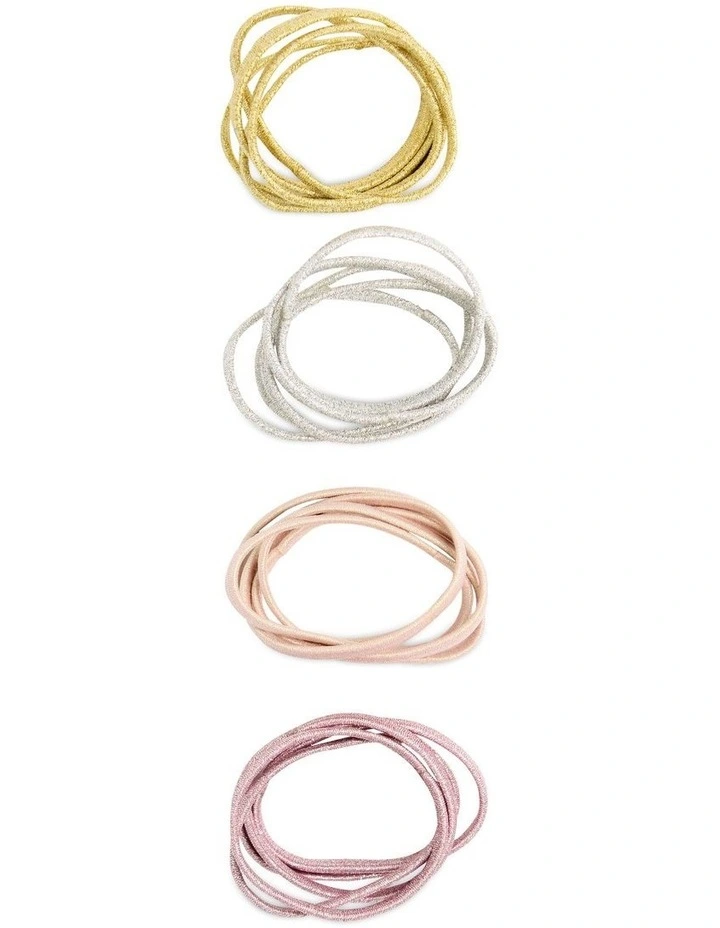 Glitter Elastic Hairties 20 Pack in Multi image 3