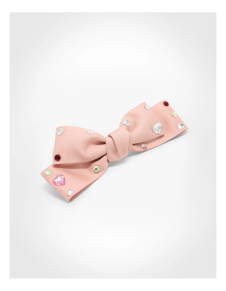 Pink Bow Beret Clip in Multi image 1