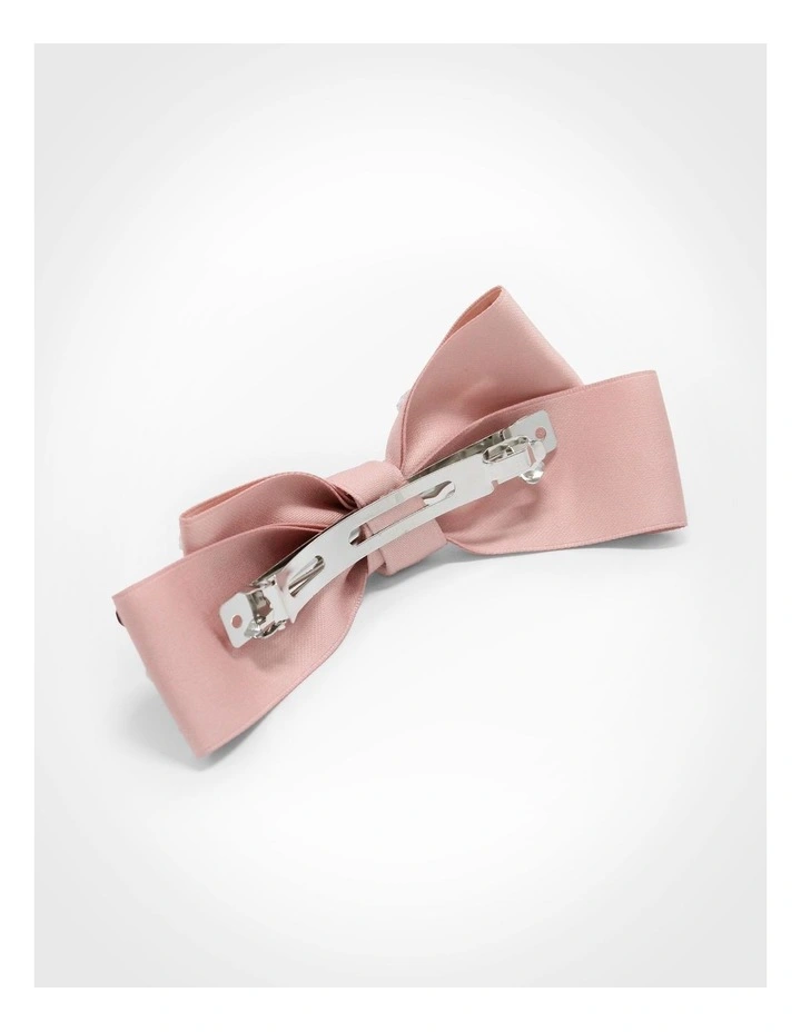 Pink Bow Beret Clip in Multi image 4