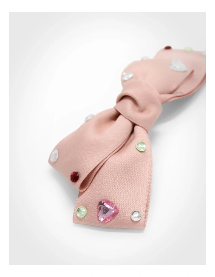 Pink Bow Beret Clip in Multi image 5