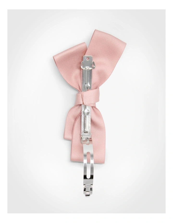 Pink Bow Beret Clip in Multi image 6