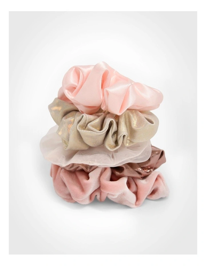 Pink Scrunchie 5 Pack in Multi image 1
