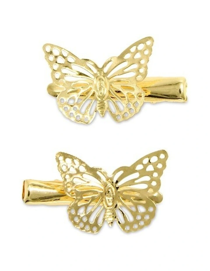Gold Metal Butterfly Jewel Set in Multi image 3