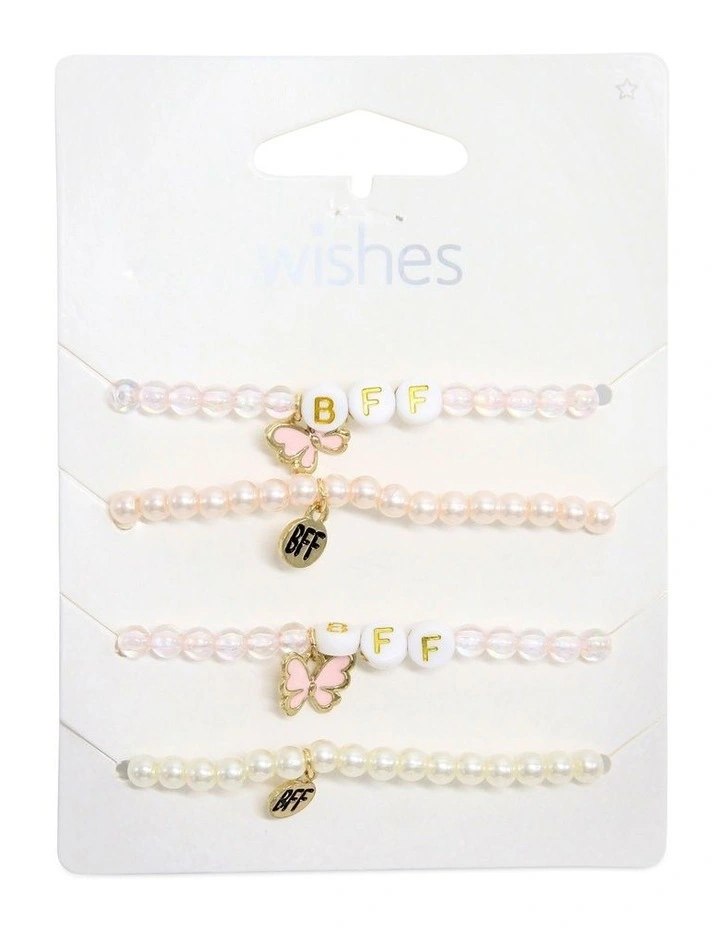 Bff Butterfly Beaded Bracelt Pack Of 5 in Multi image 2