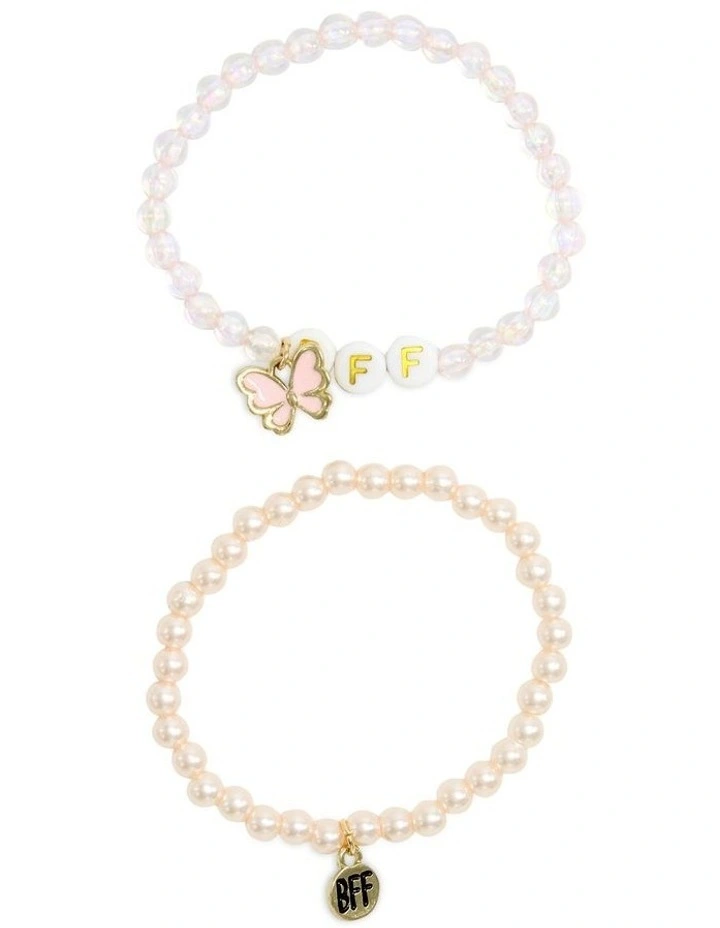 Bff Butterfly Beaded Bracelt Pack Of 5 in Multi image 4