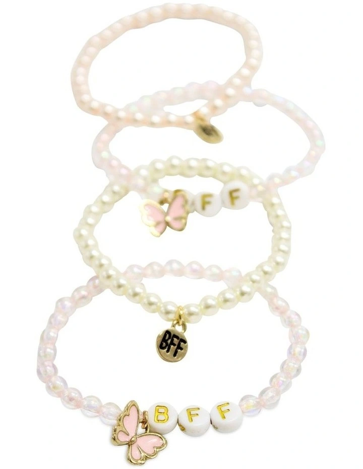 Bff Butterfly Beaded Bracelt Pack Of 5 in Multi image 5