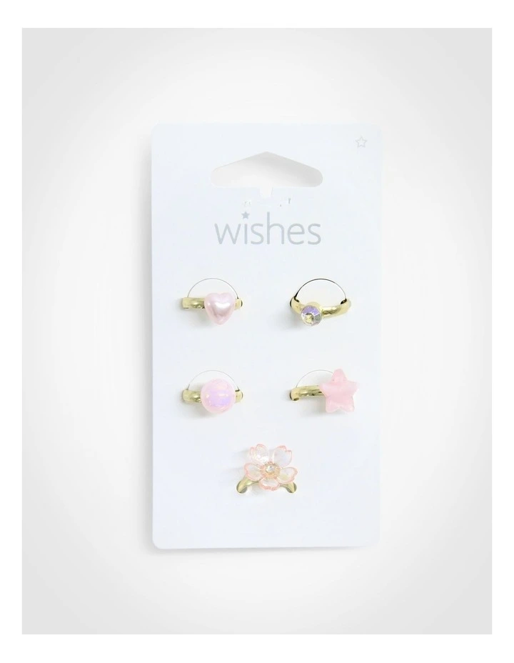 Butterfly Ring Pack Of 5 in Multi image 2