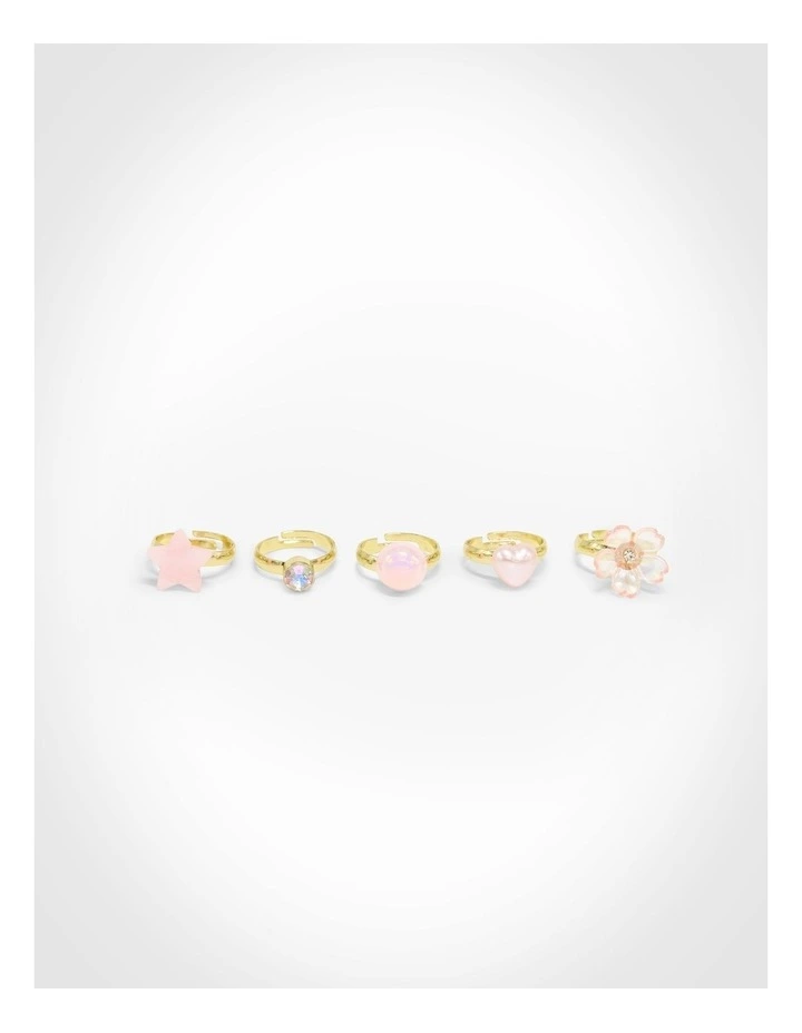 Butterfly Ring Pack Of 5 in Multi image 3