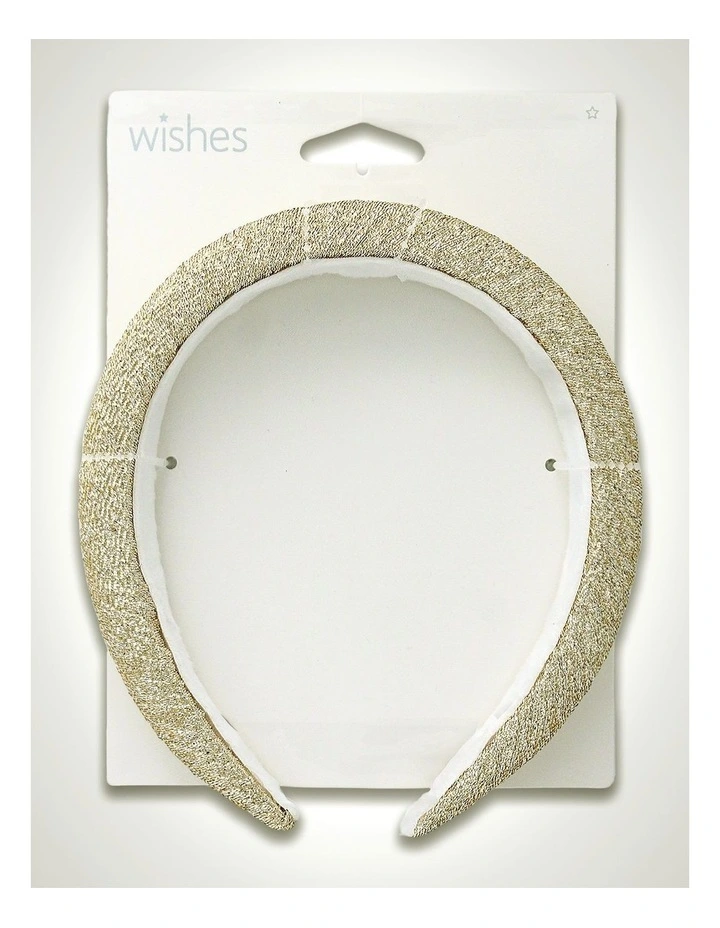 Glitter Padded Alice Band in Gold image 2