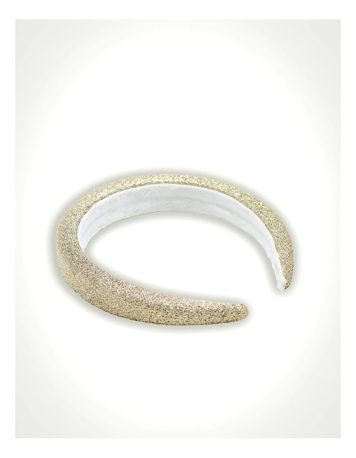 Glitter Padded Alice Band in Gold image 4