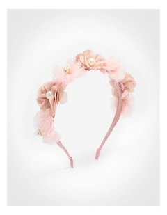 Pink Pearl Floral Aliceband in Multi