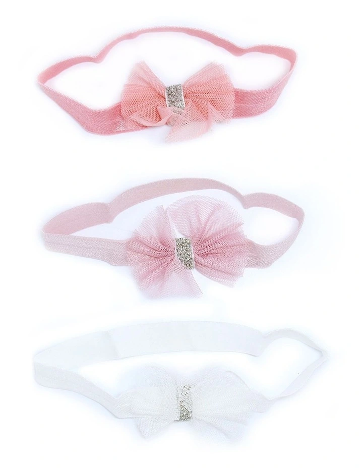 Tulle Bows Headbands 3 Pack in Multi image 1