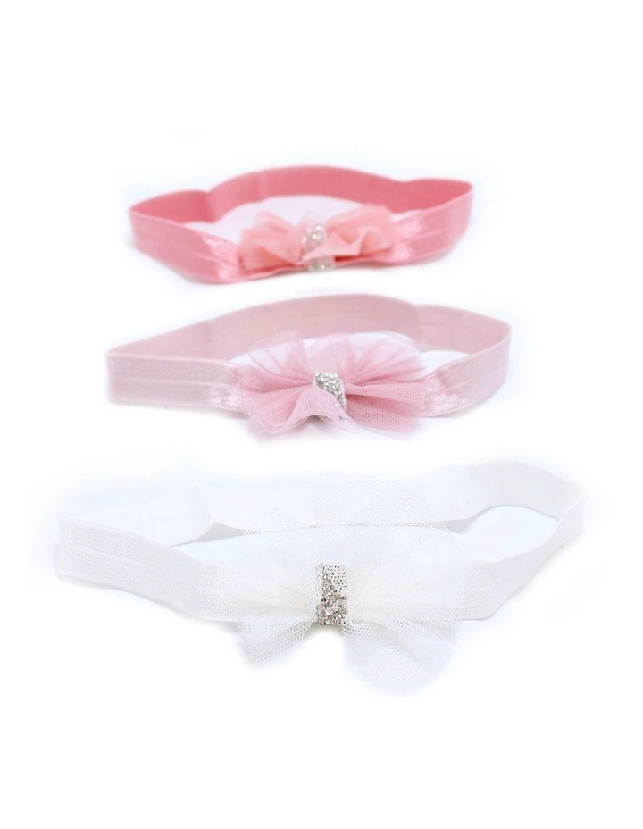 Tulle Bows Headbands 3 Pack in Multi image 6