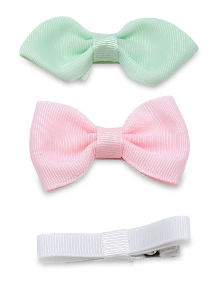 Bow Clip & Hair Wrap Pack Of 7 in Multi image 4