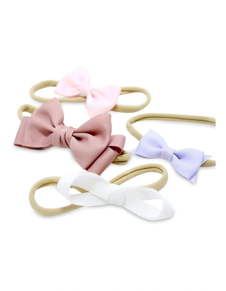 Bow Clip & Hair Wrap Pack Of 7 in Multi image 5