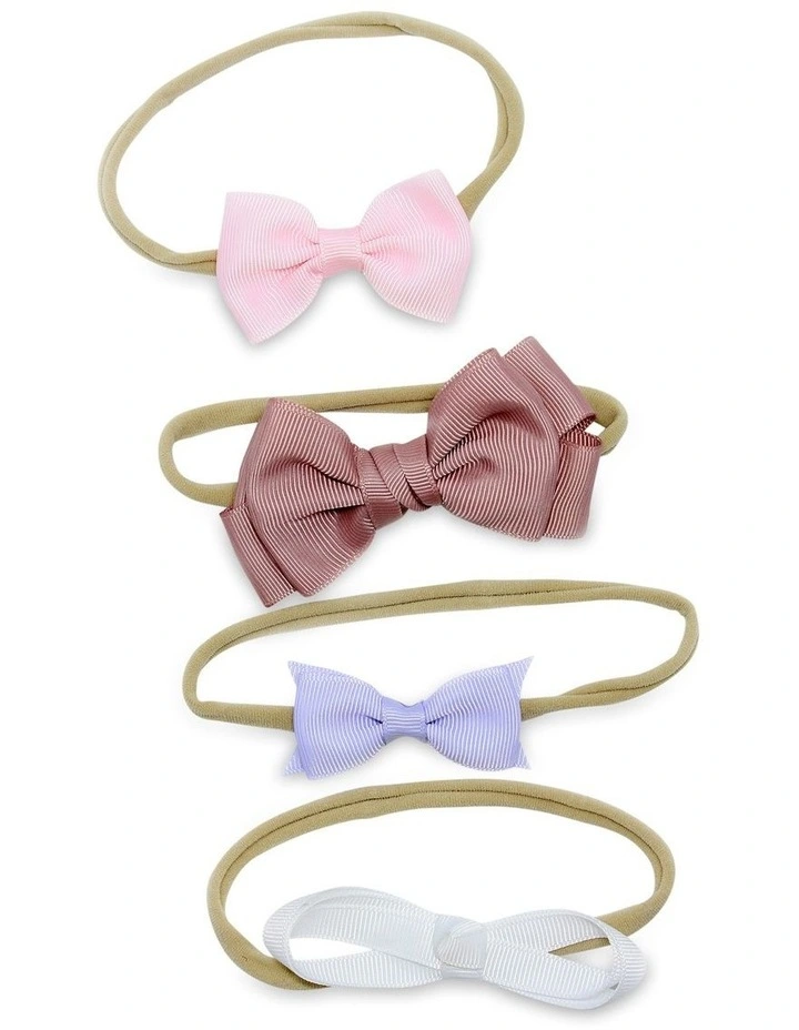 Bow Clip & Hair Wrap Pack Of 7 in Multi image 7