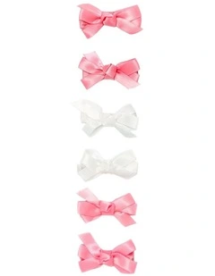 Mini Bow Pack Of 6 in Multi
