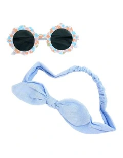 Bow Headband & Floral Sunglasses in Multi
