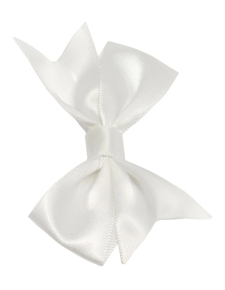 Bow Hair Clip Pack Of 2 in White image 3