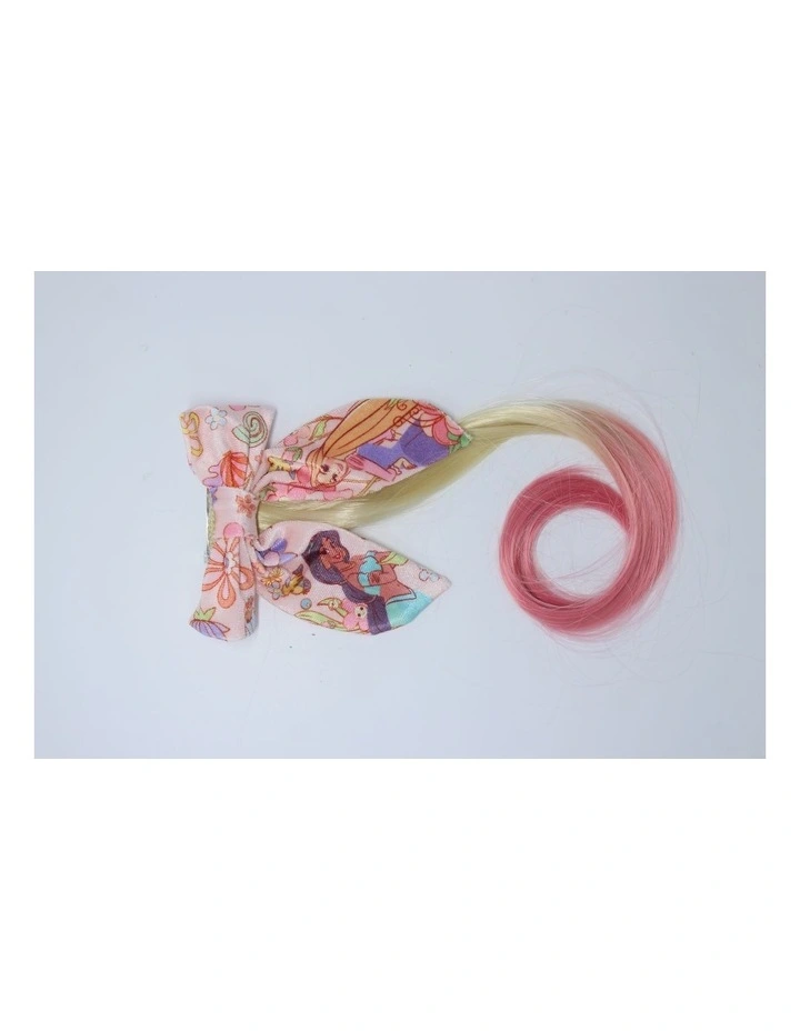 Princess Bow Hairclip With Fake Hair in Multi image 1