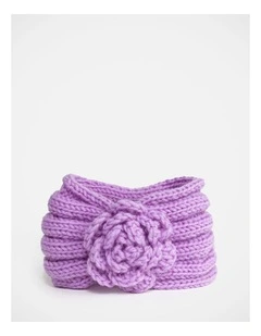 Knit Flower Headband in Lilac