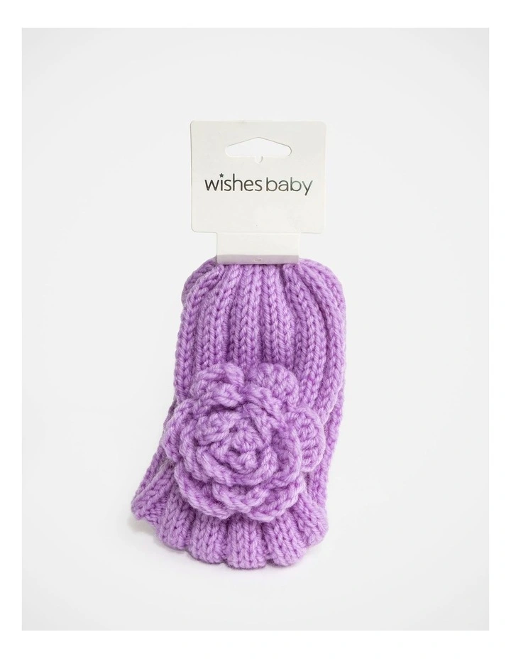 Knit Flower Headband in Lilac image 3