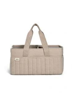 Nappy Caddy Bag in Neutral Waffle