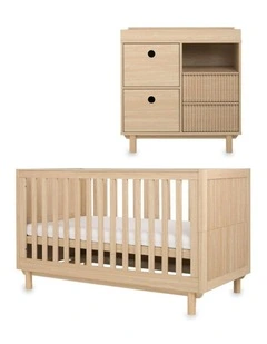Oska Cot bed/2 Drawer Dresser Bundle in Natural Oak