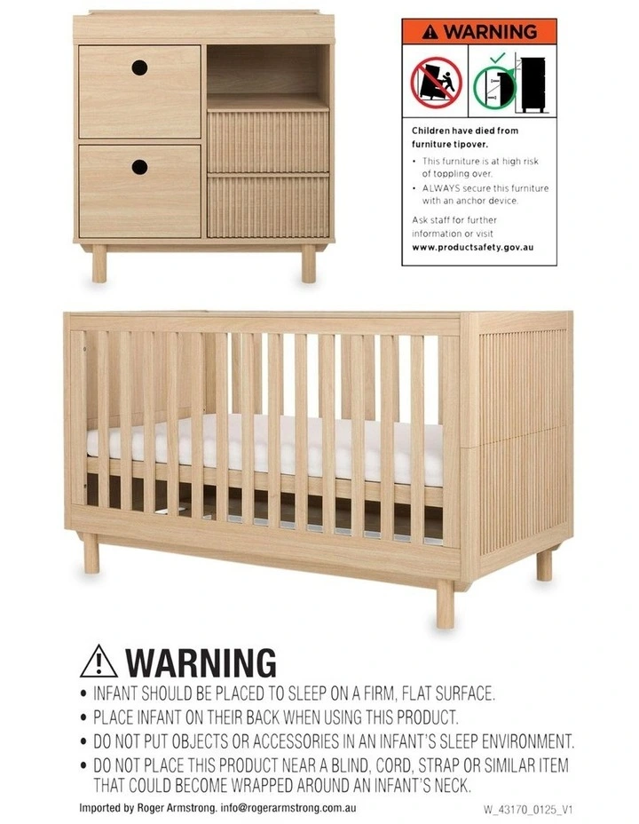 Oska Cot bed/2 Drawer Dresser Bundle in Natural Oak image 2