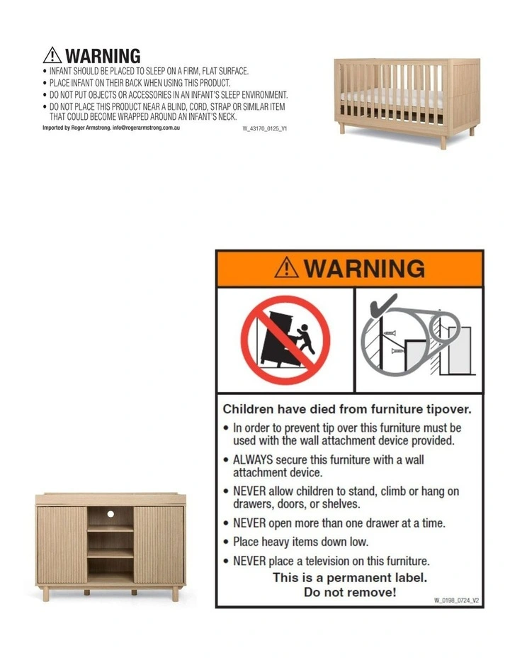 Oska Cot and Dresser 5 Pieces Bundle in Oak image 7
