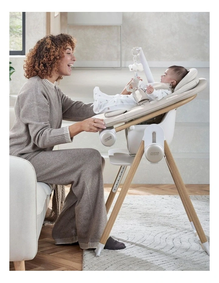 Eno Highchair, Bouncer And Cushion Bundle in Beige image 2