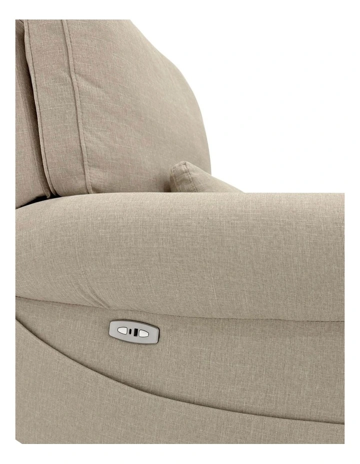 Deluxe Electric Linen Reclining Glider Feeding Chair in Oatmeal image 2