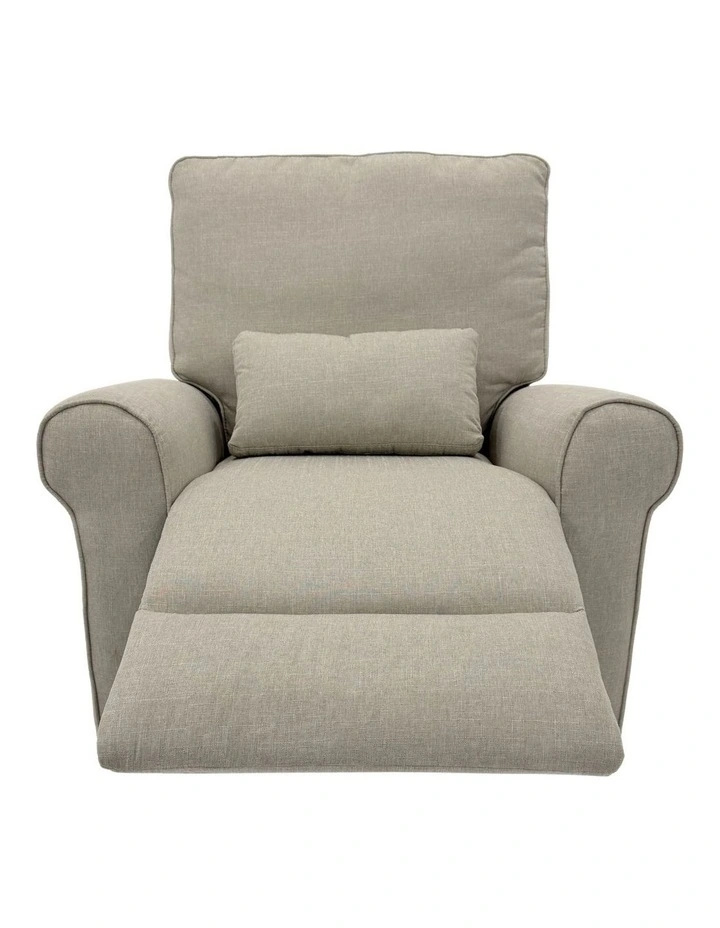 Deluxe Electric Linen Reclining Glider Feeding Chair in Oatmeal image 4