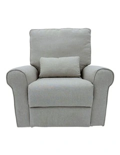 Deluxe Electric Linen Reclining Glider Feeding Chair in Light Grey