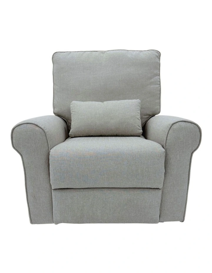 Deluxe Electric Linen Reclining Glider Feeding Chair in Light Grey image 1