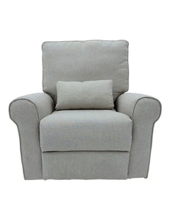 Deluxe Electric Linen Reclining Glider Feeding Chair in Light Grey