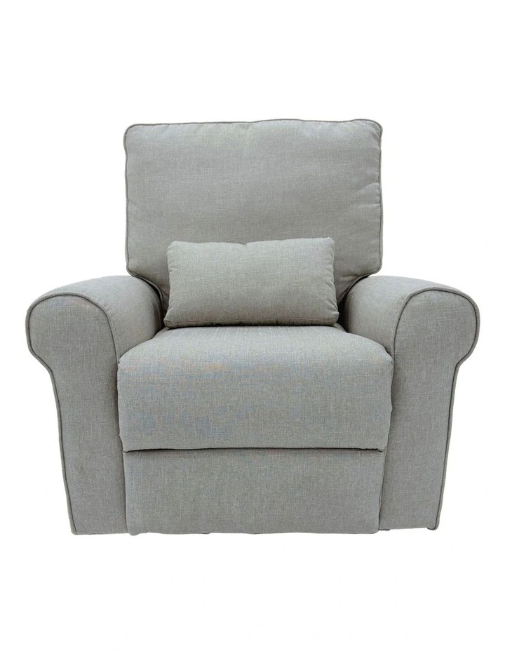 Deluxe Electric Linen Reclining Glider Feeding Chair in Light Grey image 1
