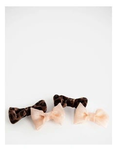 Wishes Bow Hair Clip Set of 4