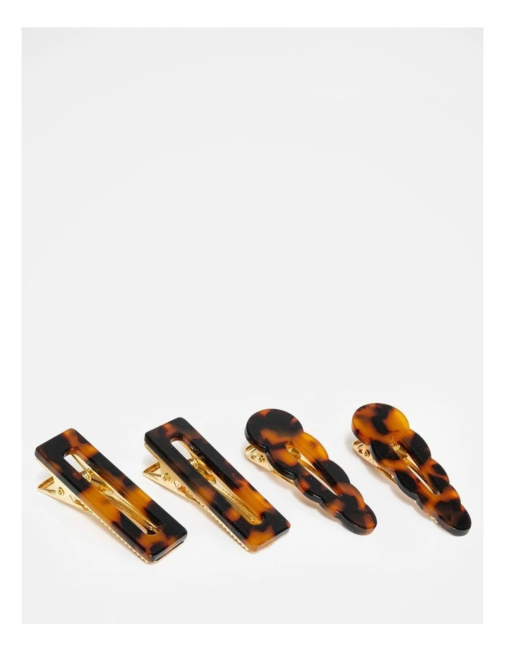 Wishes Tortoiseshell Hair Clip Set of 4 image 1