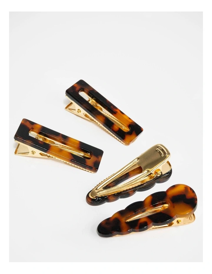 Wishes Tortoiseshell Hair Clip Set of 4 image 2