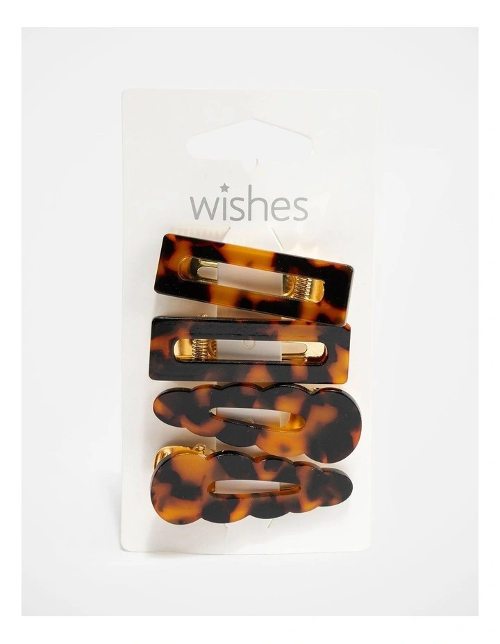 Wishes Tortoiseshell Hair Clip Set of 4 image 3